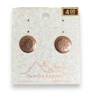 Wheeler Sunrise Copper Southwest Vintage Earrings Geometric Sunburst